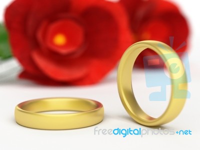 Wedding Rings Shows Find Love And Adoration Stock Image