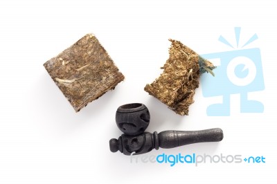 Weed Marijuana Hashish White Background Stock Photo