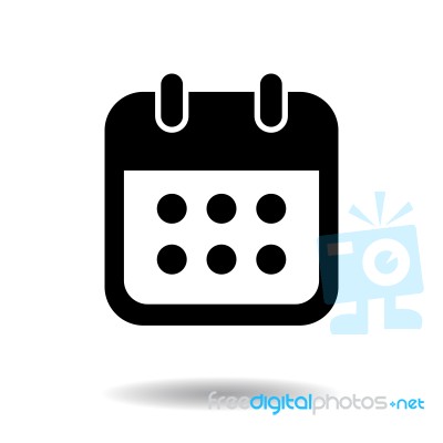 Weekly Calendar Tool For Business Office Icon  Illustration Eps10 On White Background Stock Image