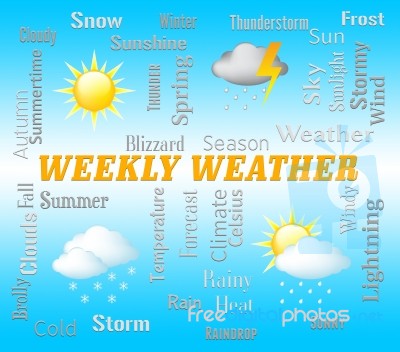 Weekly Weather Means Seven Day Forecast Or Metcast Stock Image ...