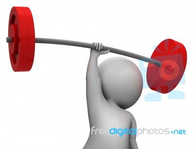 Weight Lifting Indicates Fitness Center And Exercise 3d Renderin… Stock Image