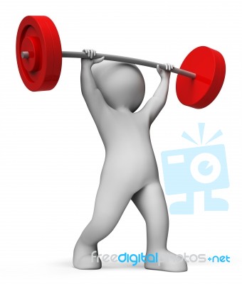 Weight Lifting Means Muscular Build And Athletic 3d Rendering Stock Image