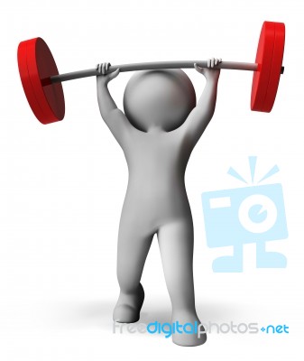 Weight Lifting Means Workout Equipment And Exercise 3d Rendering… Stock Image