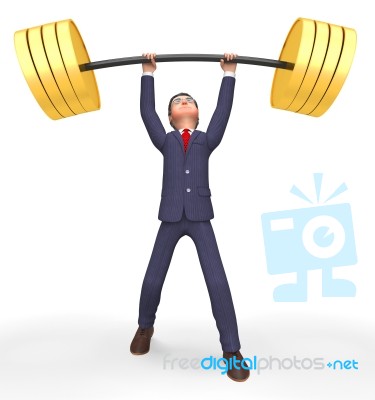 Weight Lifting Represents Fitness Center And Business 3d Renderi… Stock Image