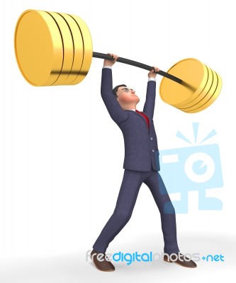 Weight Lifting Shows Get Fit And Confident 3d Rendering Stock Image