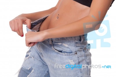 Weight Loss Woman Stock Photo