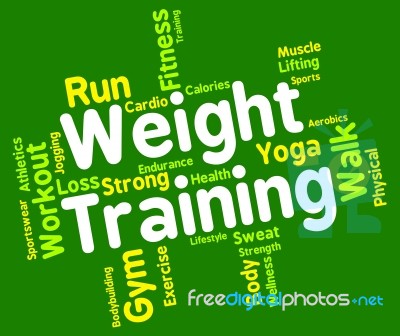 Weight Training Indicates Get Fit And Bodybuilding Stock Image