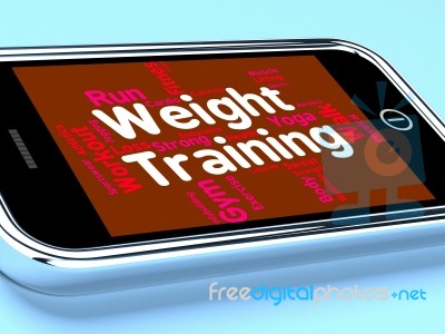 Weight Training Indicates Get Fit And Bodybuilding Stock Image