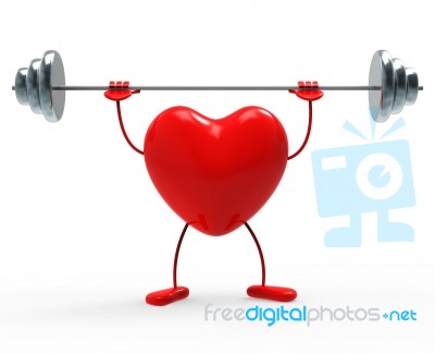 Weights Fitness Indicates Heart Shapes And Exercise Stock Image