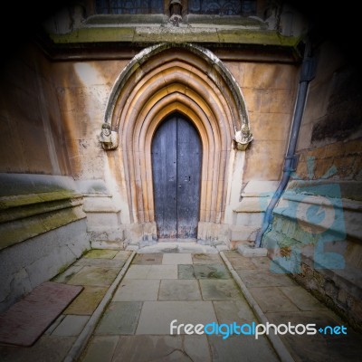 Weinstmister  Abbey In London Old Church Door And Marble Antique… Stock Photo