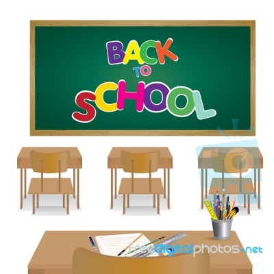 Welcome Back To School. Classroom Of Student Stock Image