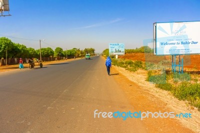 Welcome Sign To Bahir Dar Stock Photo