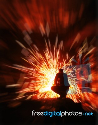 Welder Stalker Abstraction Stock Photo