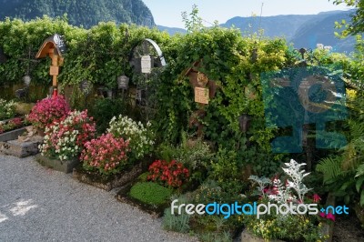 Well Kept Graveyard At The Maria Hilf Pilgrimage Church In Halls… Stock Photo