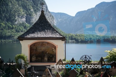 Well Kept Graveyard At The Maria Hilf Pilgrimage Church In Halls… Stock Photo