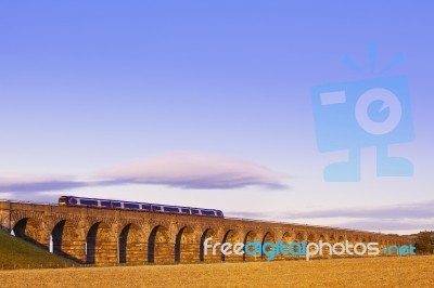 Welland Viaduct Train Stock Photo