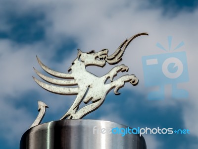 Welsh Dragon At The Millennium Stadium Cardiff Arms Park Stock Photo