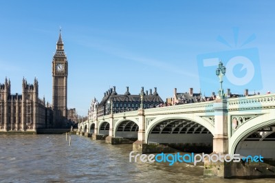 Westminster Bridge And Big Ben Stock Photo