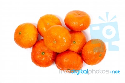 Wet Clementines Fruits Stock Photo