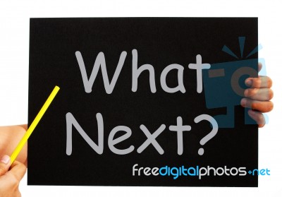 What Next Blackboard Means Following Steps And Planning Stock Image