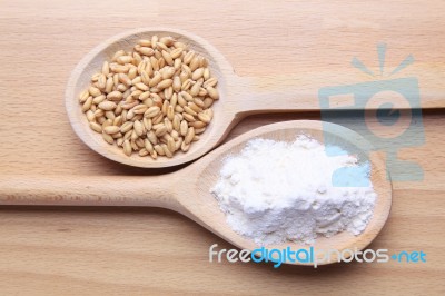 Wheat And Flour Stock Photo