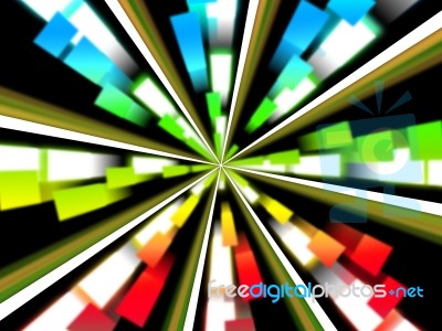 Wheel Background Shows Multicolored Rectangles And Spinning Stock Image