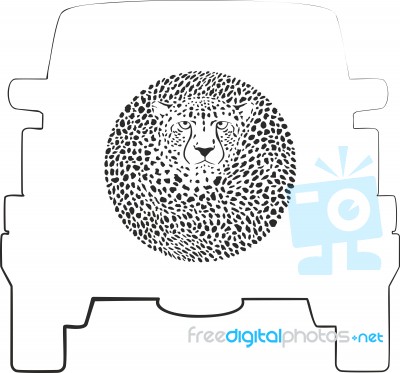 Wheel Cover - Cheetah Stock Image