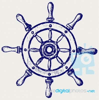 Wheel Marine Wooden Stock Image