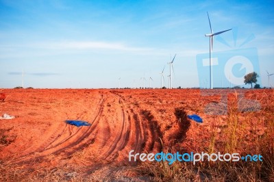 Wheel Track On A Ground Stock Photo