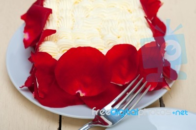 Whipped Cream Mango Cake Stock Photo