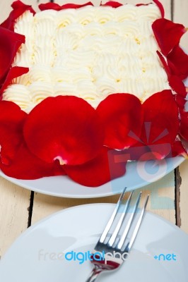 Whipped Cream Mango Cake Stock Photo