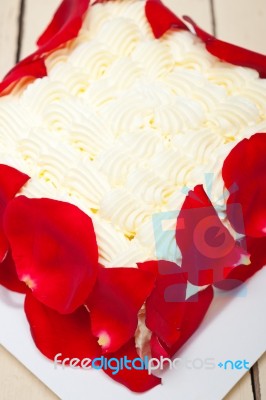 Whipped Cream Mango Cake Stock Photo