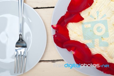 Whipped Cream Mango Cake Stock Photo