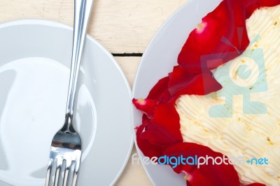 Whipped Cream Mango Cake Stock Photo