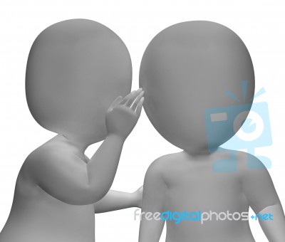 Whispering Gossip 3d Characters Having Secrets And Blab Stock Image