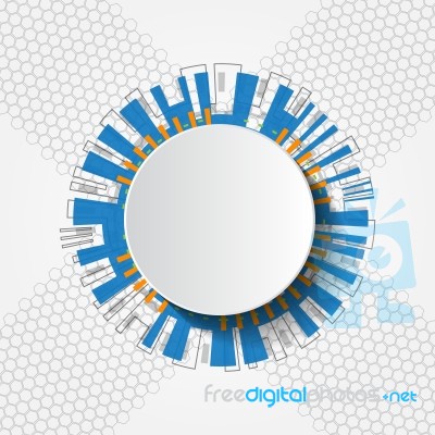 White Abstract Futuristic Technology Circle  Illustration Stock Image