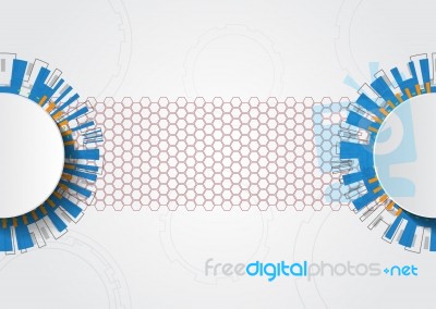 White Abstract Futuristic Technology Circle  Illustration Stock Image