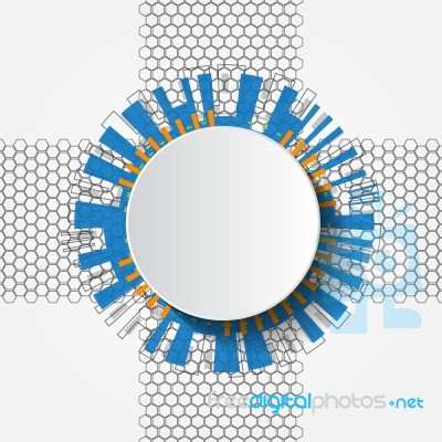 White Abstract Futuristic Technology Circle  Illustration Stock Image