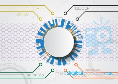 White Abstract Futuristic Technology  Illustration Backgro Stock Image