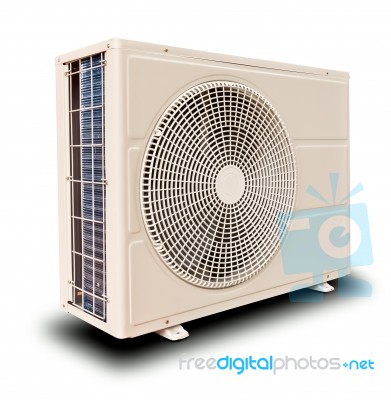 White Air Compressor Stock Photo