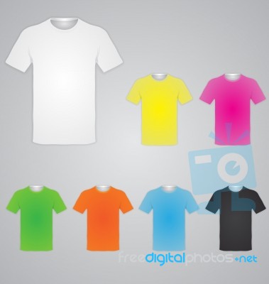 White And Color Men T-shirts. Design Template.  Illustrati Stock Image