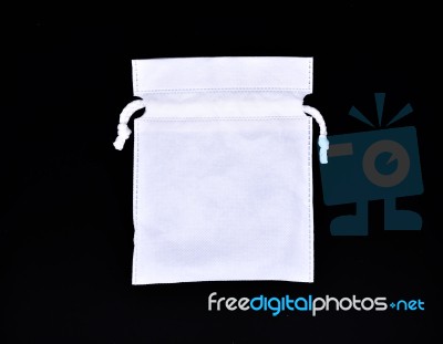 White Bags White Rope Fabric Stock Photo