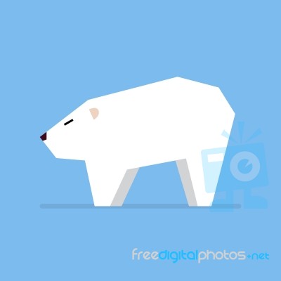 White Bear In Flat Style Stock Image