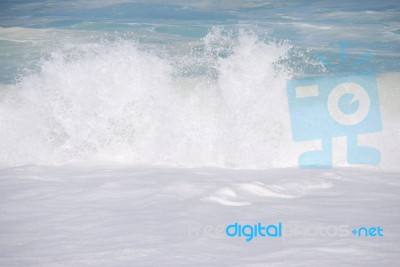 White Beautiful Ocean Wave Stock Photo