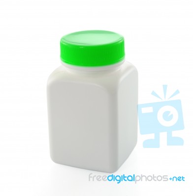 White Bottles Isolated On A White Background Stock Photo