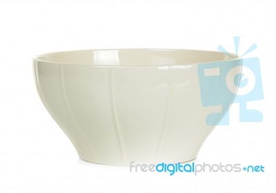 White Bowl Isolated On The White Background Stock Photo