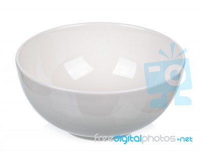 White Bowl Isolated On The White Background Stock Photo