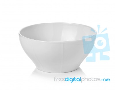 White Bowl Isolated On White Background Stock Photo