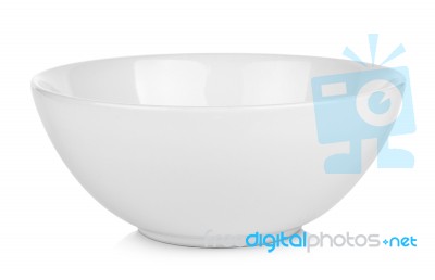 White Bowl Isolated On White Background Stock Photo