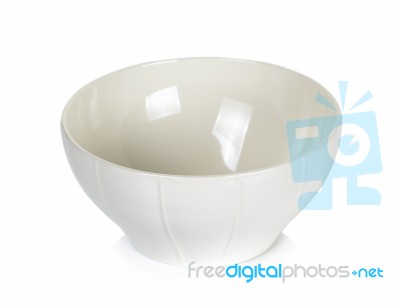 White Bowl Isolated On White Background Stock Photo